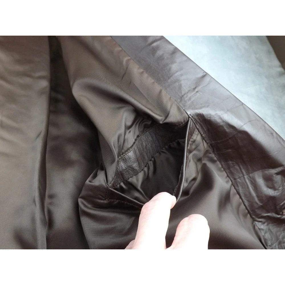 Adler Leather Jacket Vintage‎ Men's Size 46 Dark Brown Lined - Picture 11 of 16
